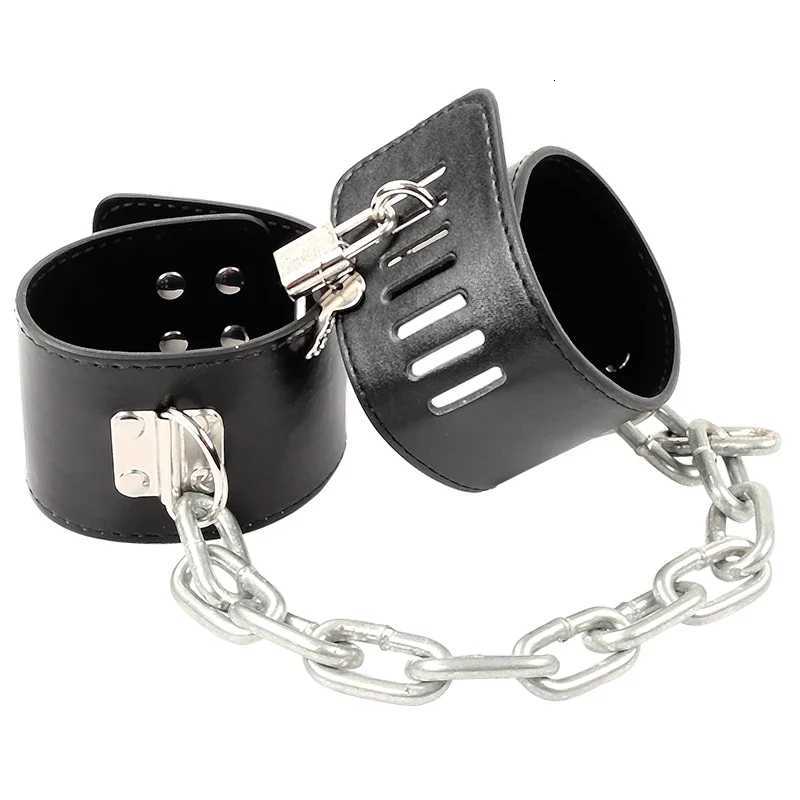 Hard Metal Chain Handcuffs Slave BDSM Wrist Ankle Bondage Cuff Restraints Locking Shackles Erotic Products Sex Toys For Couples XJ250813