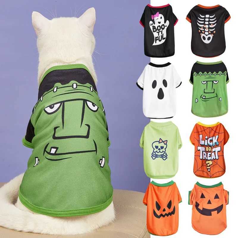 Halloween Pet Clothing Thin Cat Dog Holiday Costume Pumpkin Skull Teddy Funny T-Shirt XJ250813