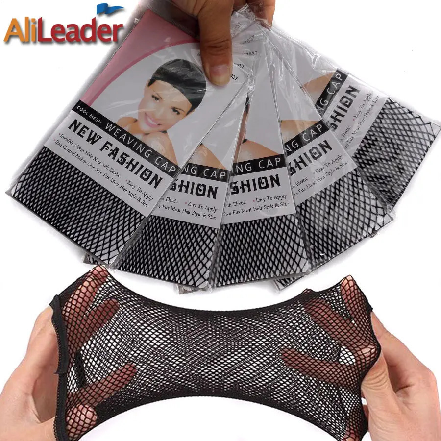 Well-Known Alileader Hairnets Good Quality Mesh Weaving Net Black Mesh Hair Net For Sleeping/Weaving Wig Cap Mesh Nylon Wig Cap 250812