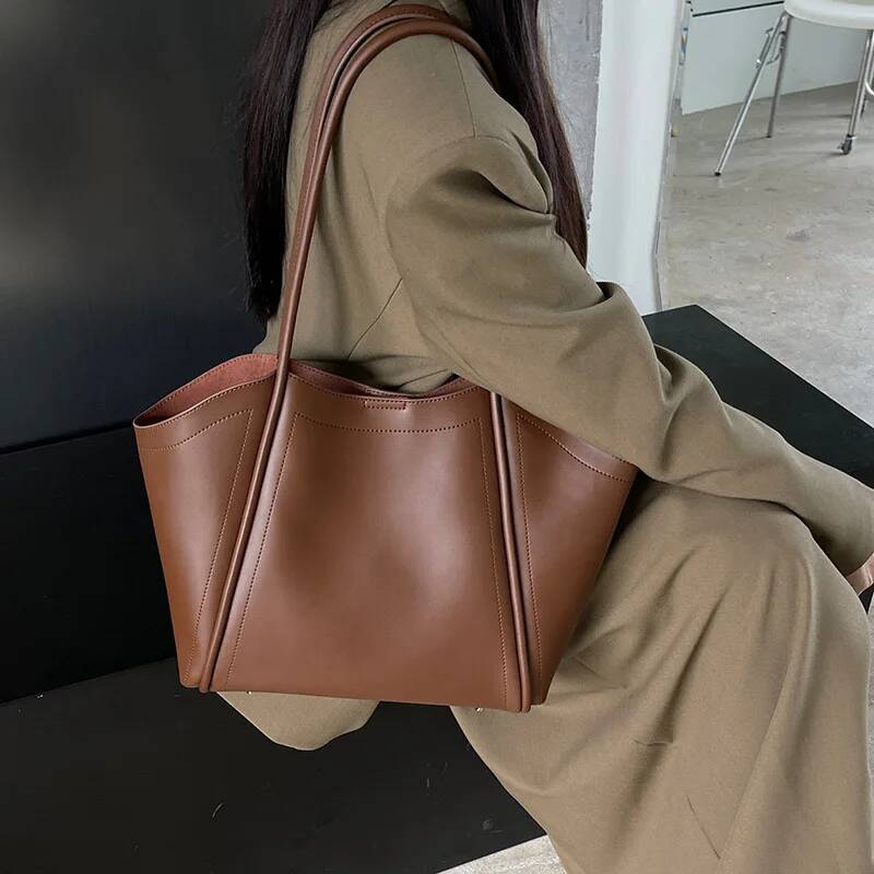 soft leather tote Wing women's handbag high quality underarm shoulder lady work shopper bag large Mother Gift high-quality