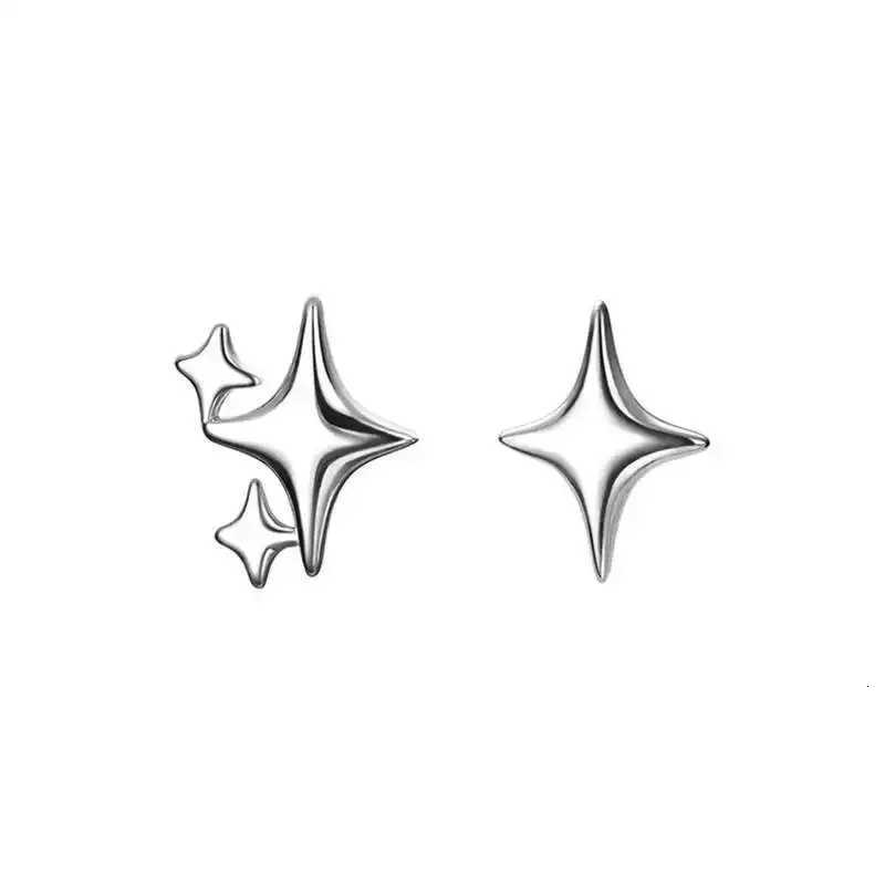 2024 Silver Color Star Stud Earrings Women Girl Gift Cute Banquet Asymmetry Simple Earring Jewelry Y250812