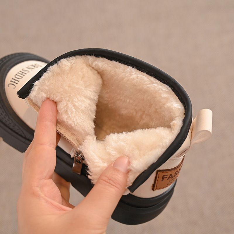 Kids Short Ankle Boots Winter Toddler Snow Boots for Girls Non-slip Thick Plush Fur Rubber Boots Littlesprouts for Boys Warm Sizes US7C-US5Y 000506