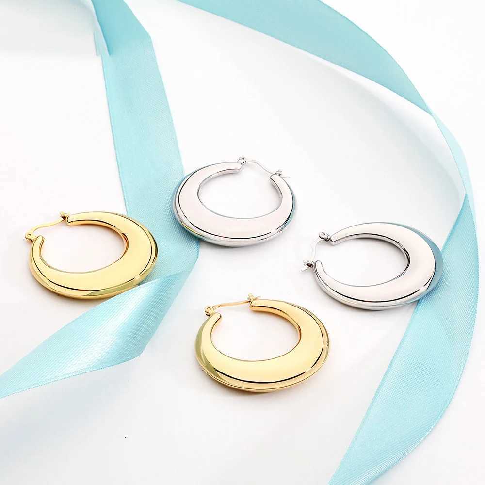 Round Blank Hoop Earrings Gold Color Fashion Jewelry For Women Cute Geometric Circle Hoops Earings Gift Aros Y250812