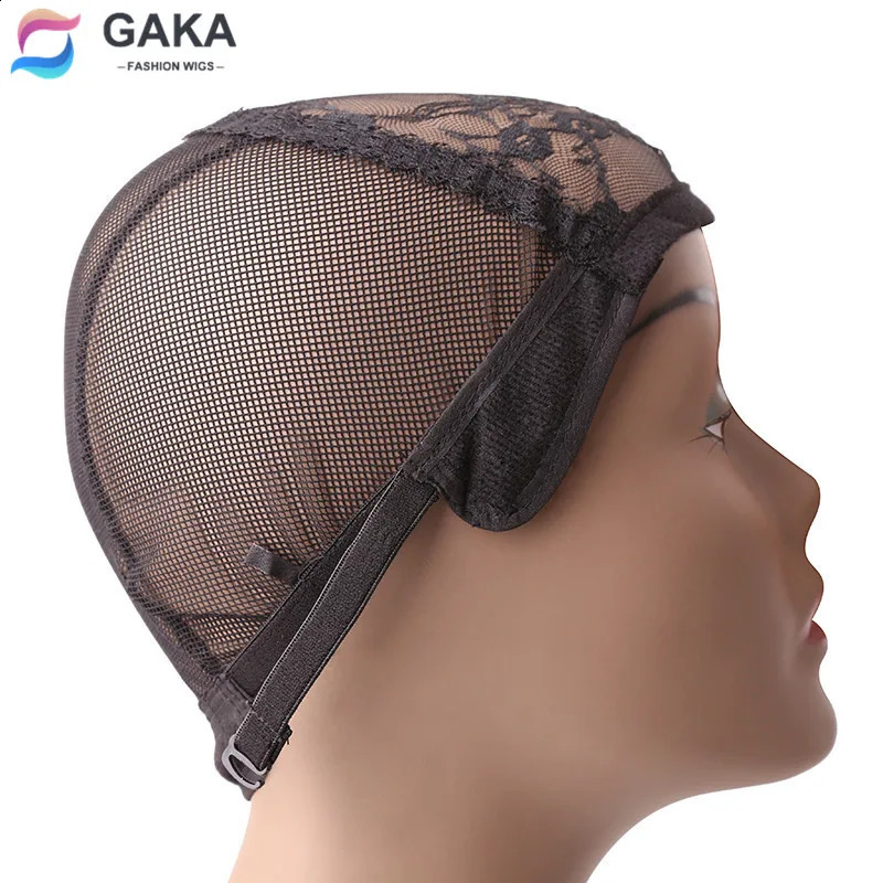 GAKA Black 10pcs Hairnet for Making Wigs with Adjustable Strap on the Back Weaving Cap Glueless Wig Caps Hair Net Factory Sale 250812