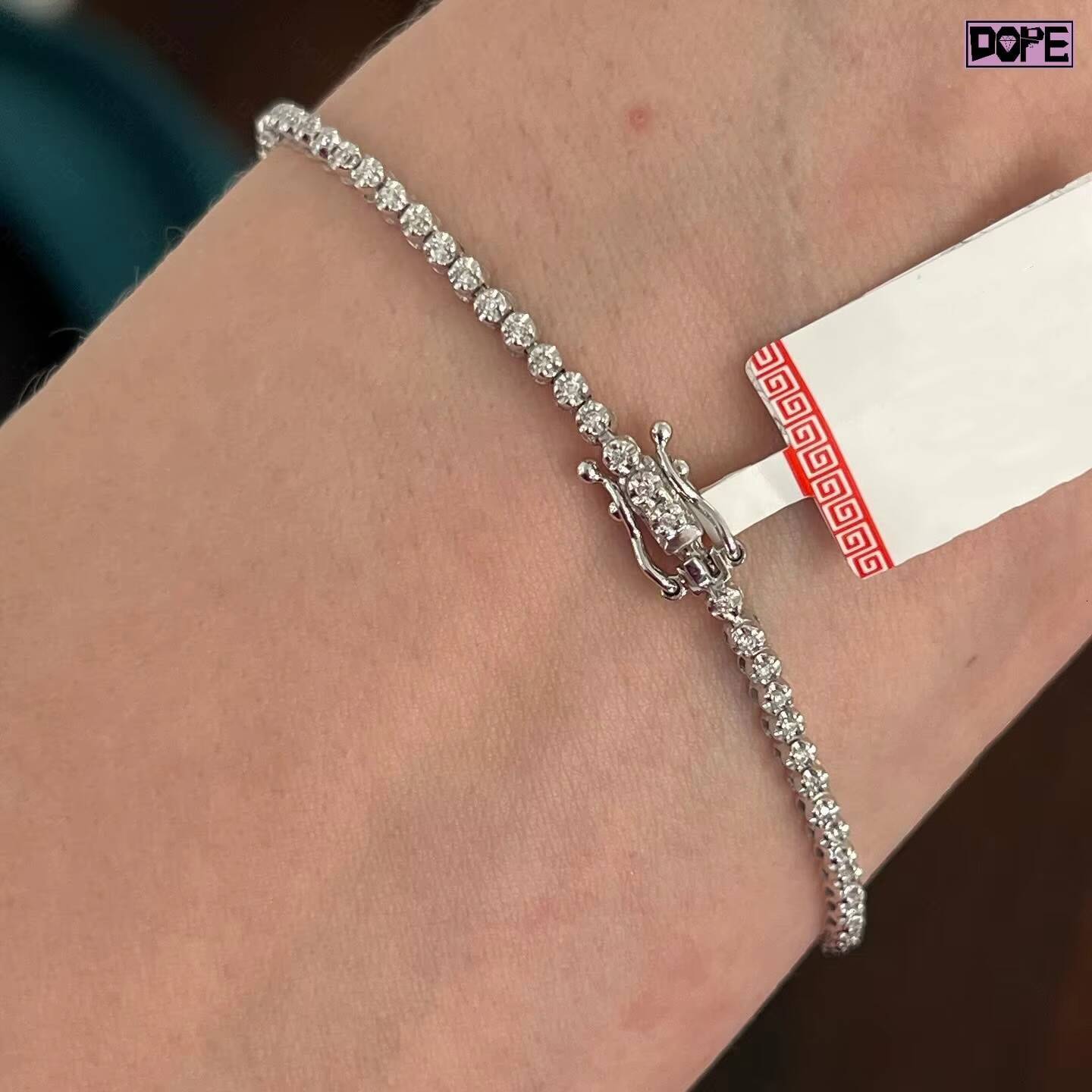 Wholesale 2mm Tennis Bracelet VVS Moissanite Iced Out Hiphop 925 Sterling Silver Moissanite Tennis Bracelet