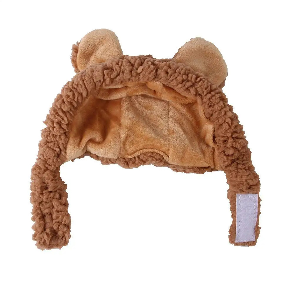 Cute Bear Shaped Hat For Cat Christmas Protective Pet Dogs Cosplay Head Wear Winter Warm Costume Accessories Cat Supplies 250813