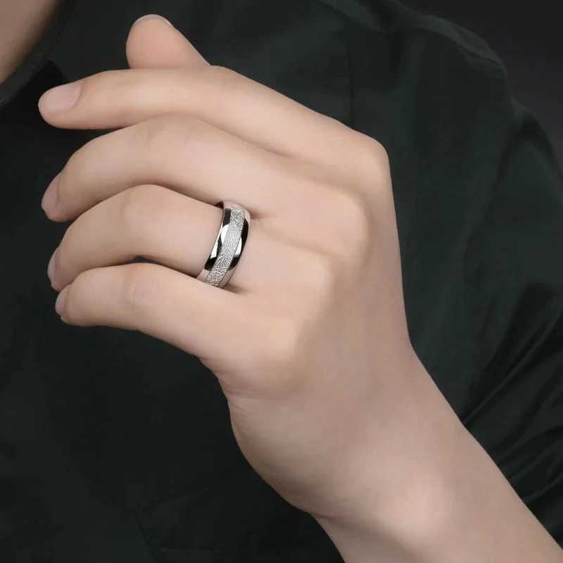 Charm Silver Color Couple Rings for Lovers Cute Women Rhinestones Zircon Rings Set Trendy Stainless Steel Men Rings Jewelry W250812