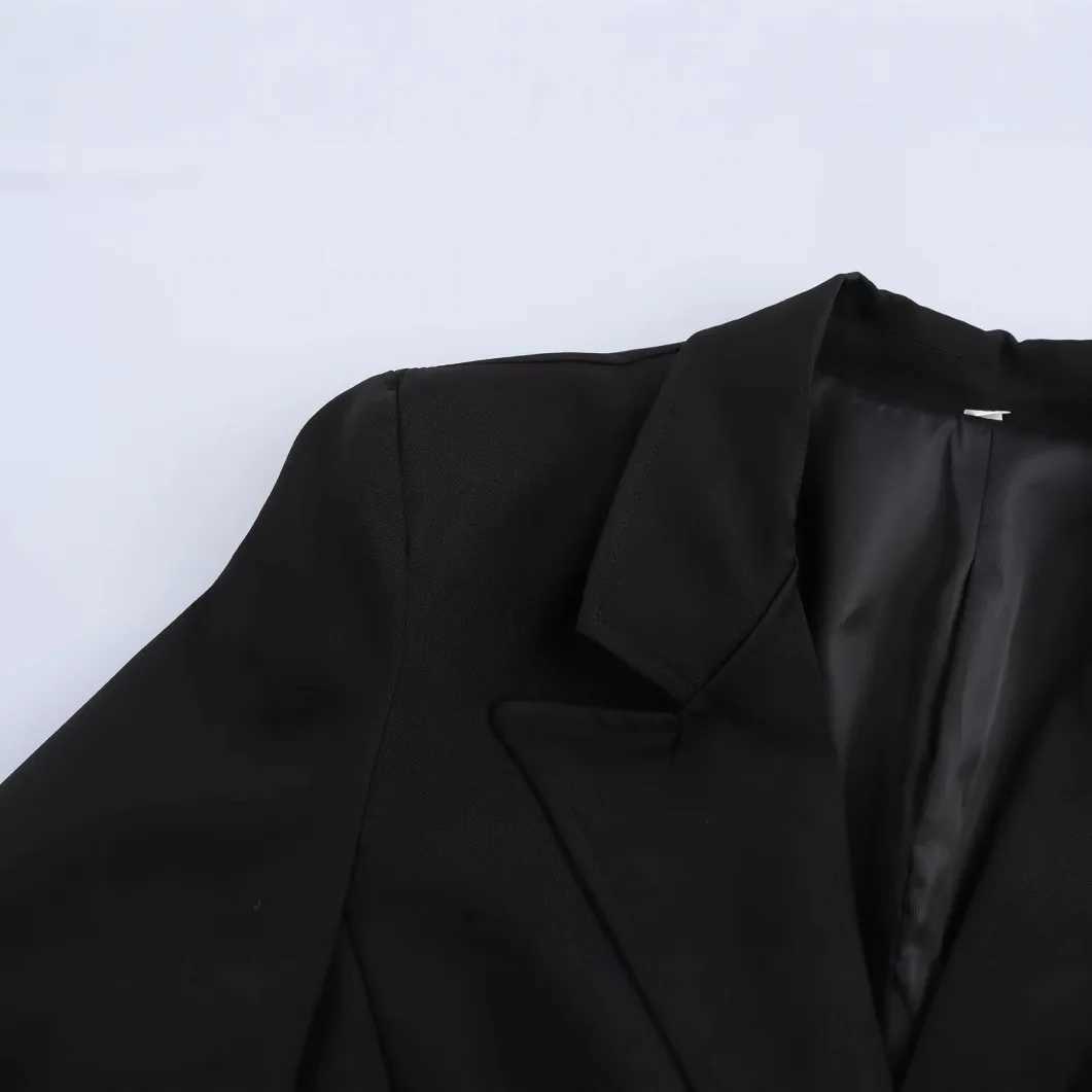 European and American Fashion Slim-fitting Long-sleeved Woolen Extended Coat 2025 Spring New Product Z250813