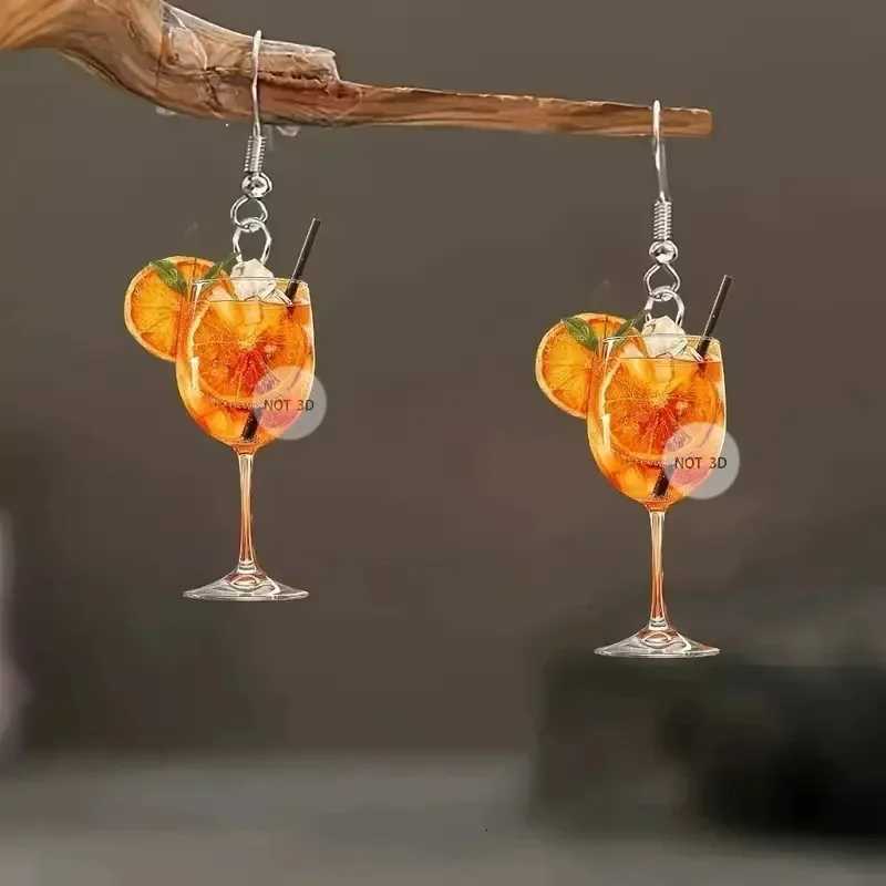 Beer Festival Wine Glass Orange Juice Earrings Fashion 2D Flat Design Earrings Women Girls Party Jewelry Gift Give To Friends Y250812