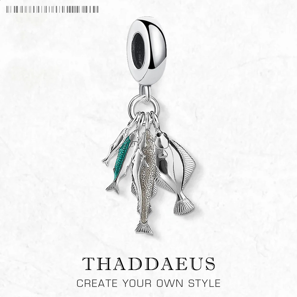 Charm Pendant Fishes Spring Men Women Trendy 925 Sterling Silver Jewelry Accessories Lucky Gift 250807