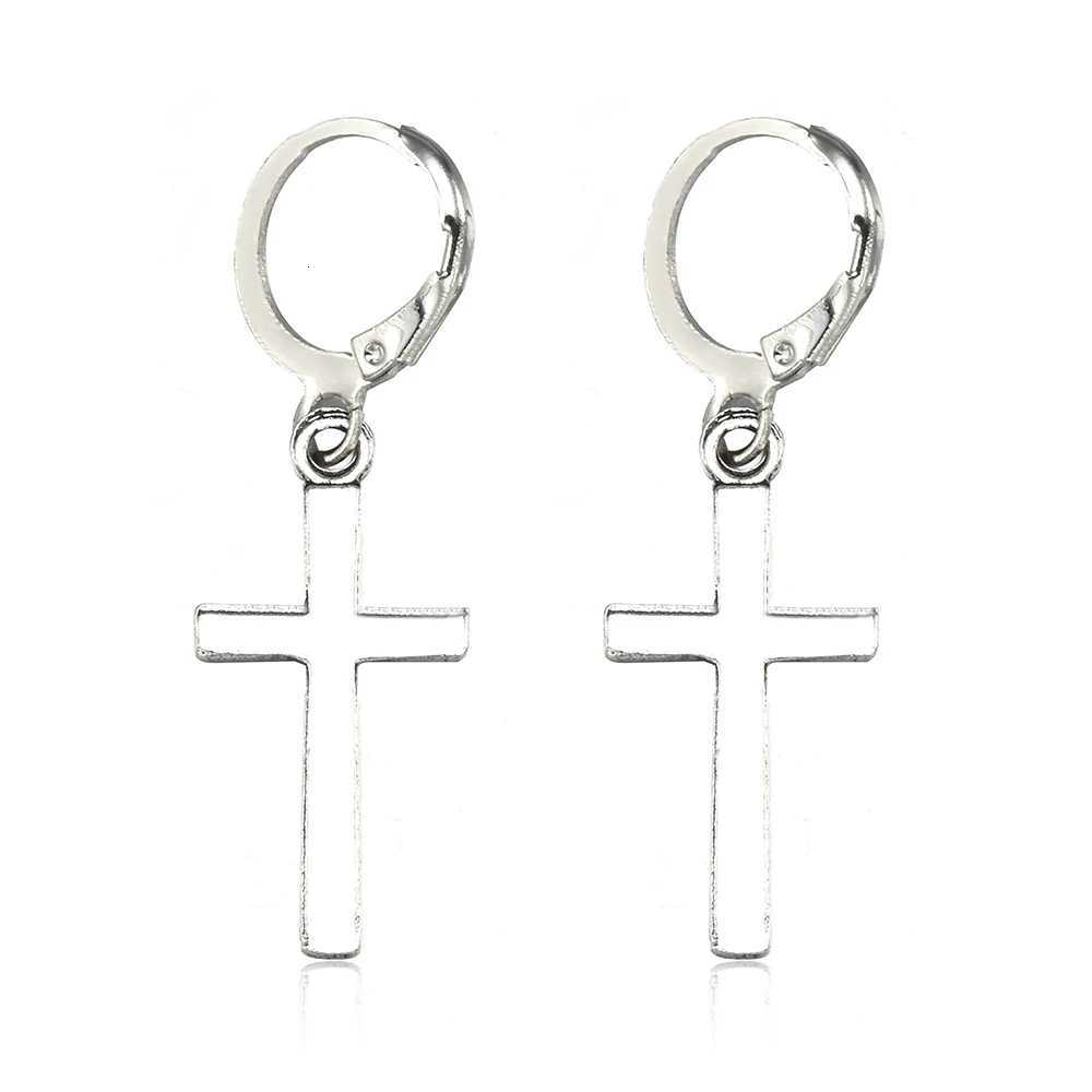 Fashion Men Women Metal Hoop Cross Drop Dangle Ear Studs Earrings Party Punk Earring Jewelry long earrings Y250812