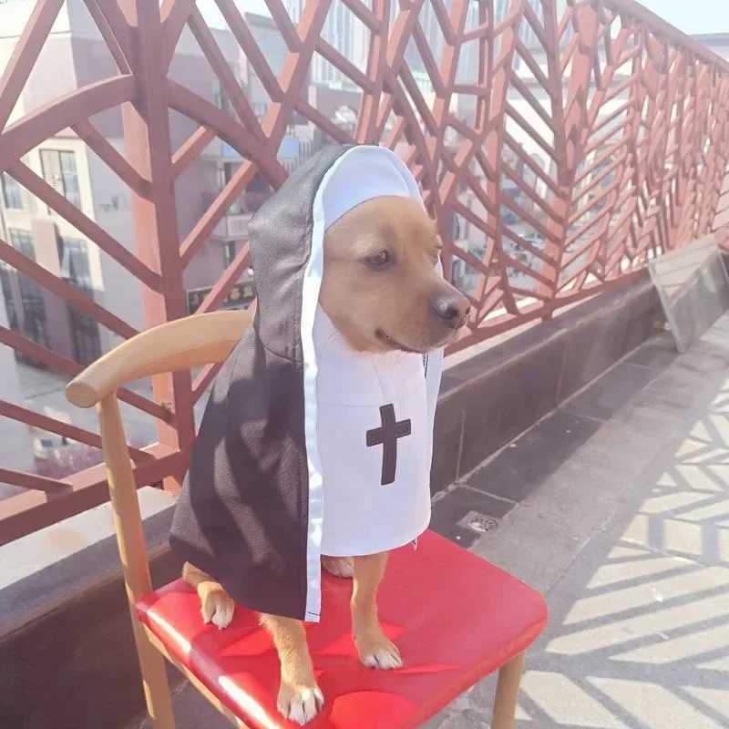 Dog Nun Headwear Cosplay Costume Sets Halloween Dog Costumes Funny Pet Clothes Novelty Chihuahua Role Play Dogs Cat SuppliesXJ250813