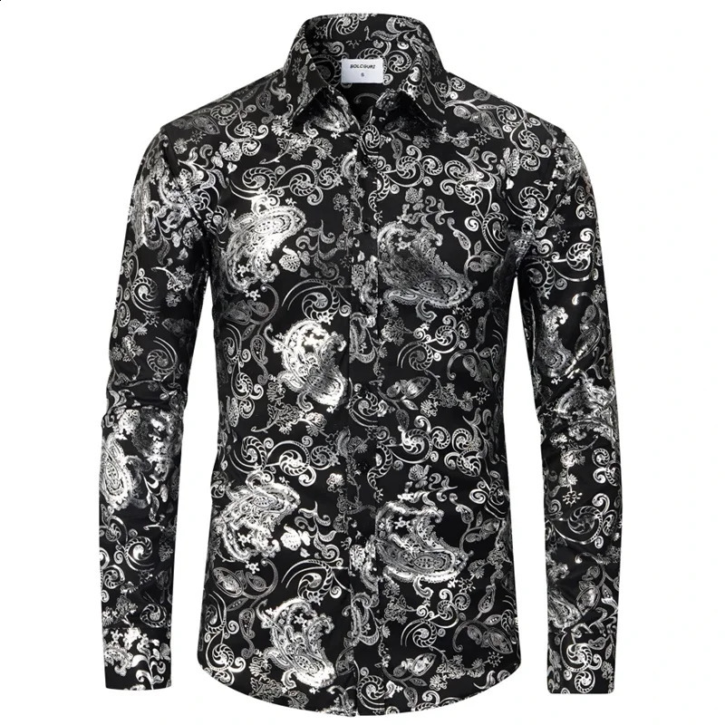 Baroque 3D Print Formal Wear Shirt Men Casual Button Shirts Comfortable Long Sleeve Male Multicolor Clothes Tops 250808