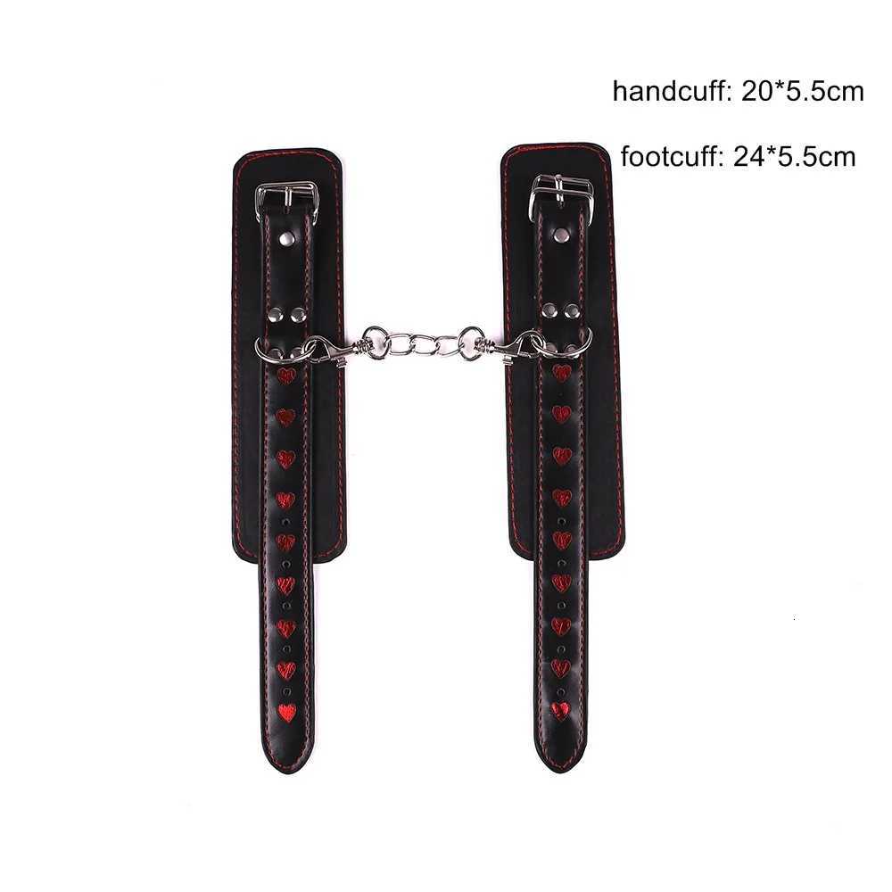 Red Heart Handcuffs Sex Toys Flirt Bondage Boutique Leather Soft Harness BDSM Game Wrist Ankle Restraints Slave Fetish Lover XJ250813