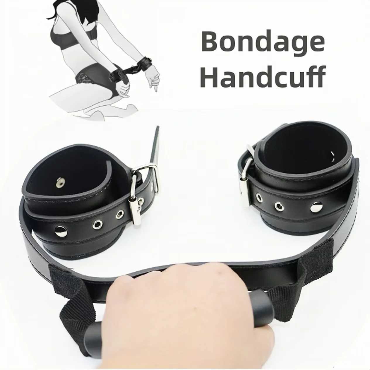 SM Sex Leather Handle Handcuffs Eroticism Sexual Restraint Props Bondage Gear for Couples Master Slave Training Sex Toys XJ250813