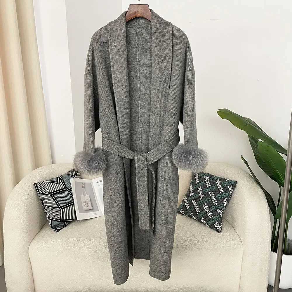 Removable Cuffs Fur Strapping Women Short or Long Jacket Real Wool Fur Coat Temperament Cashmere High End Double-sided Wool Z250813