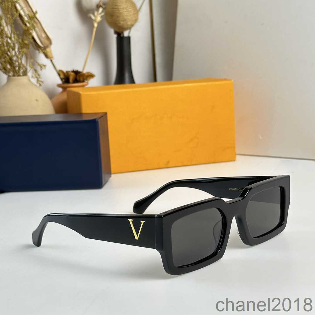 Realfine88 Designer LousVton Z1910E Clash Low Square Z1955W Sunglasses Luxury Eyewear for Men Women - with CaseNTIT