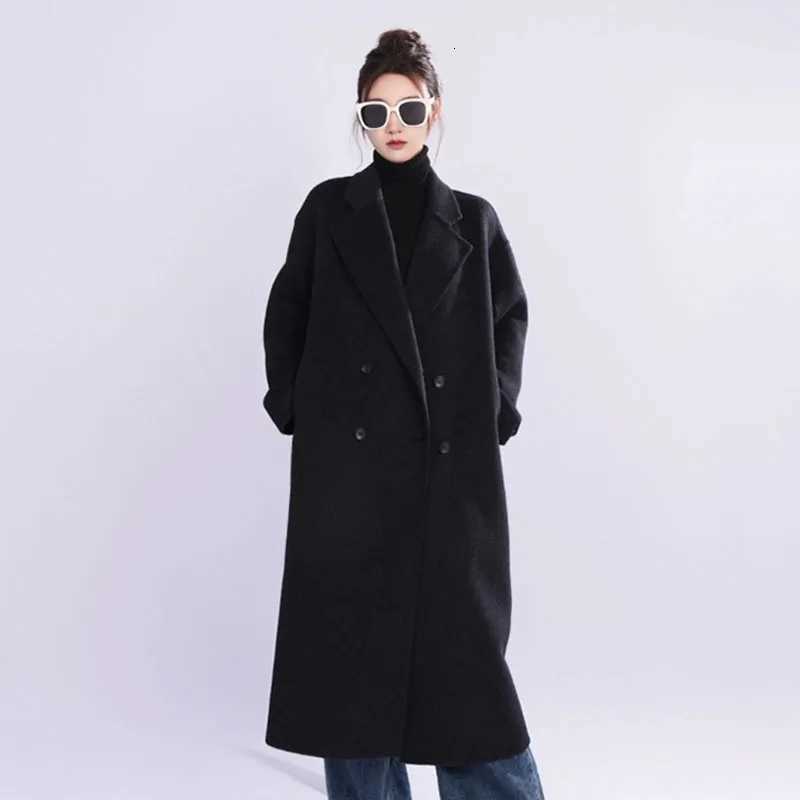 Classic Double-Breasted Laid-Back Women Woolen Coat 2025 New Fashion Autumn Winter Women Mid-Length Loose Women Woolen Coat H365 Z250813