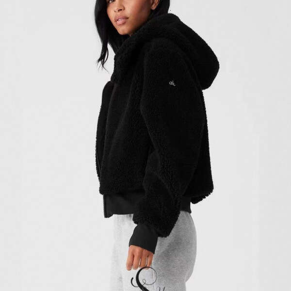 Style Autumn - Winter Cream Puff Lamb Wool Hooded Short Zipper Jacket for Women