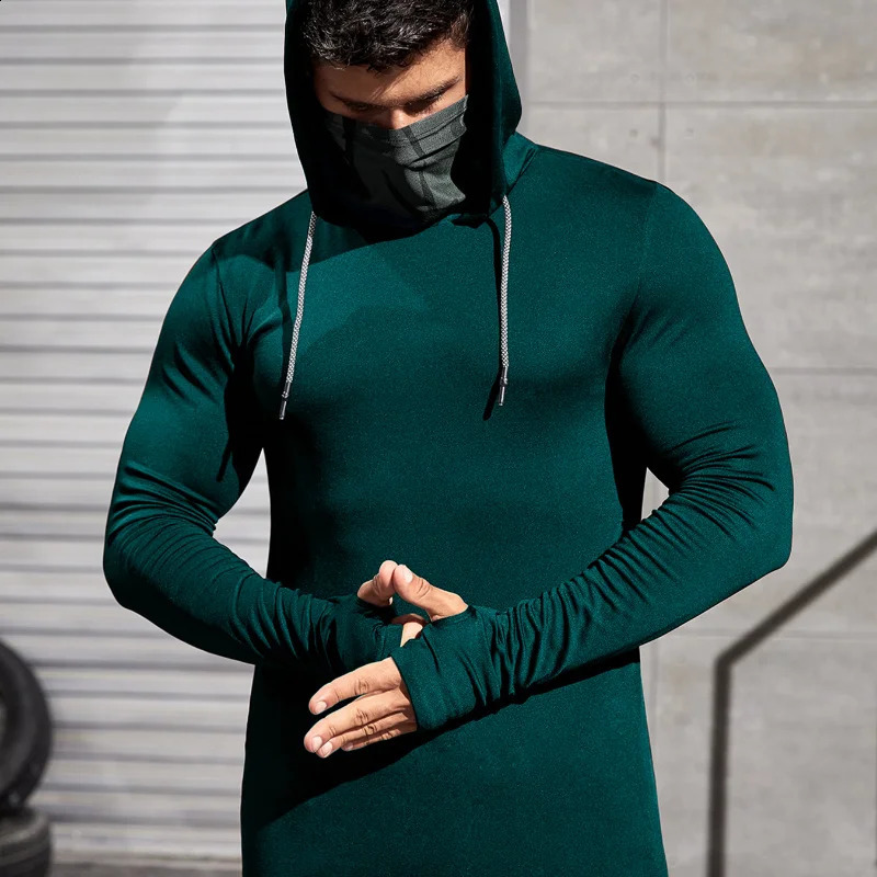 Men Long-sleeved T-shirt Sun Protection Hooded Shirt Casual Sports Breathable Hiking Go Fishing Shirts UV-Proof Solid Color TOPS 250811