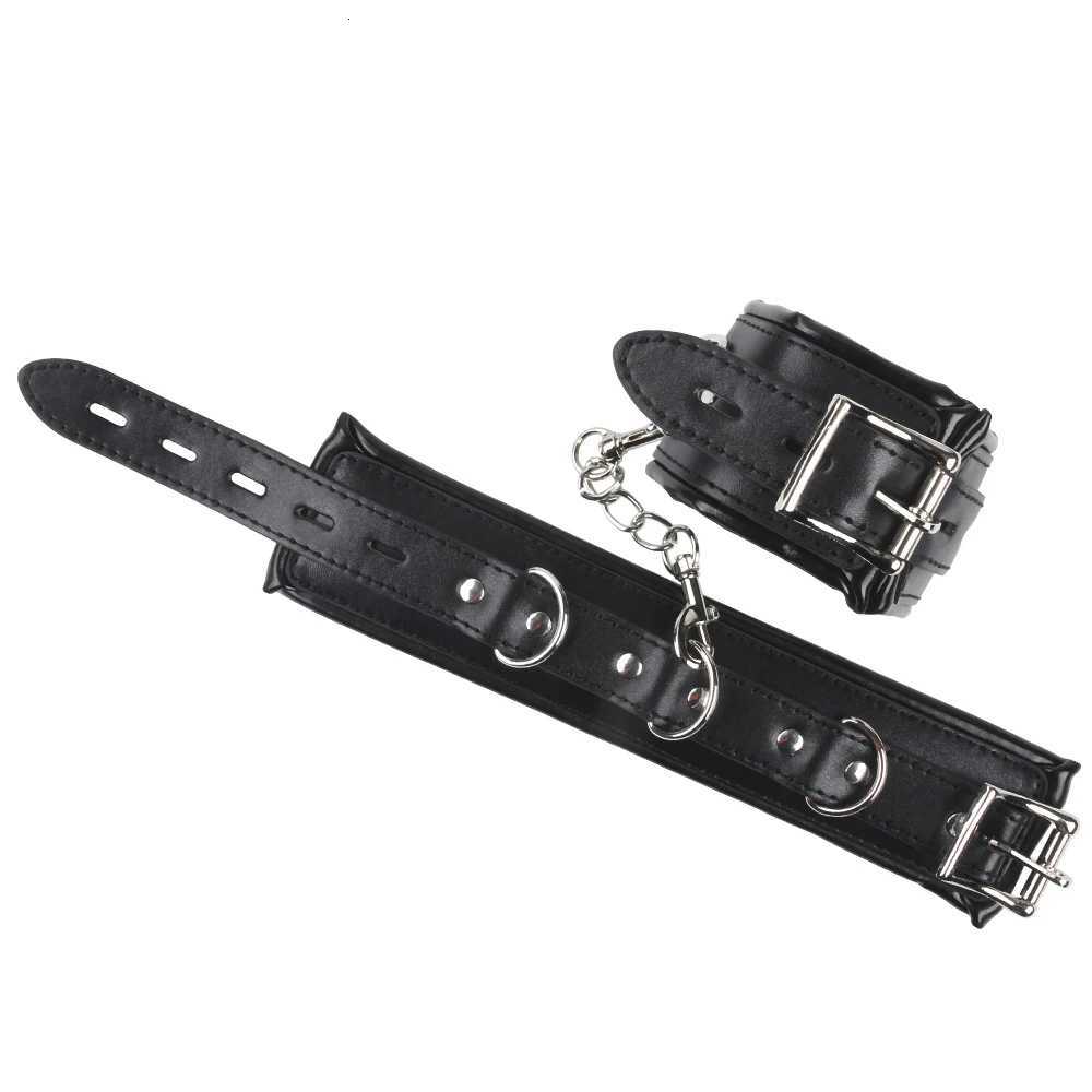 Soft Sponge Lining Hand Cuff Ankle Cuff BDSM Bondage Kinky Wrist Cuff Slave Restraints Fetish Shackles With Chain Adult Game Toy XJ250813