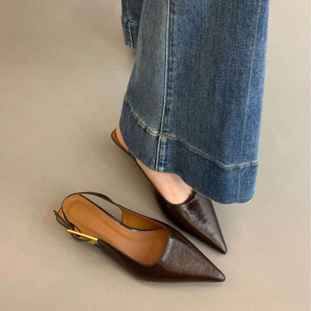 French Pointed Kitten Heel Designer shoe High Heels Closed Toe Sandals Spring Summer 2025 New Evening Style Single Shoes