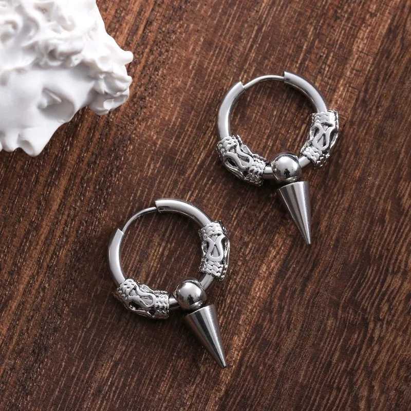 Classic Men Stainless Steel Hoop Earrings for Women Hip Hop Earring for Men Boy Earrings Punk Gothic Ear Stud Jewelry Party Gift Y250812