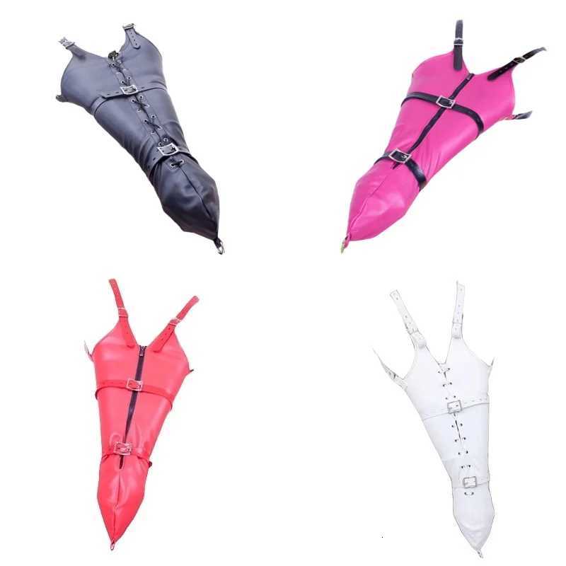 BDSM Leather Long Arm Restraint Gloves with Adjustable Straps Zipper Closure Handcuffs for Couples Hand Bondage Adult Sex ToysXJ250813