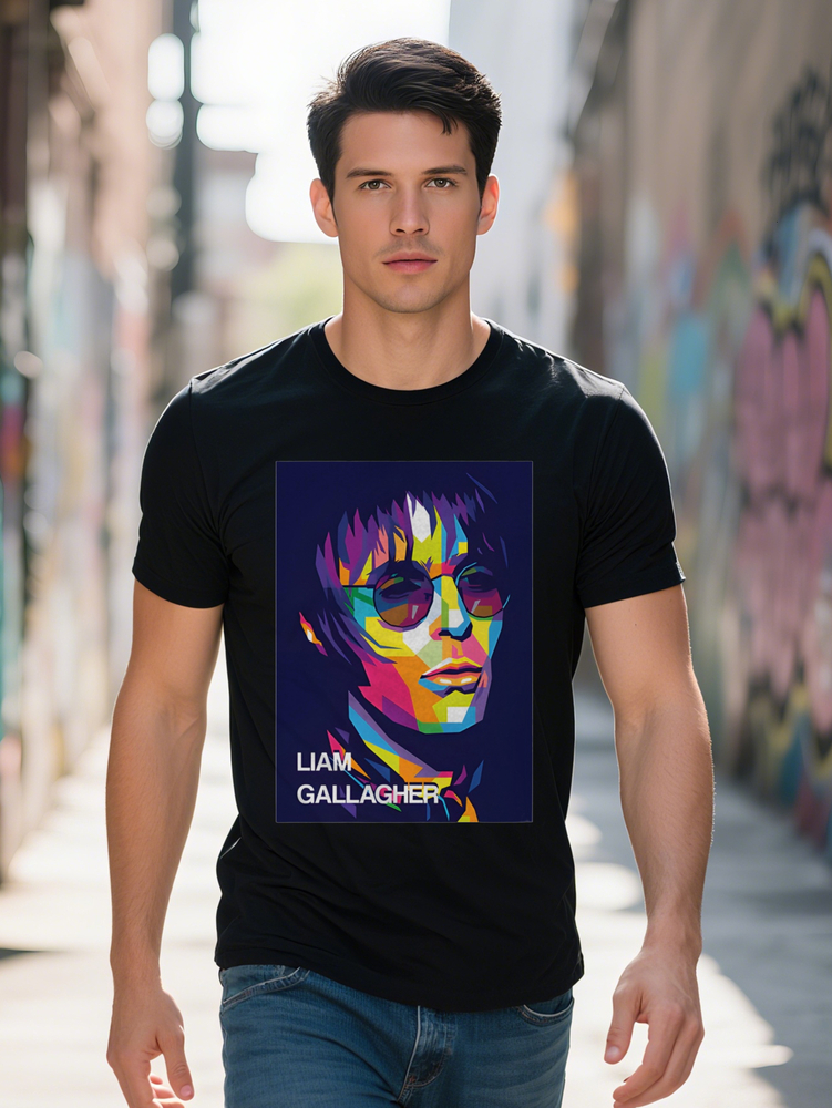 Men s Liam Gallagher Graphic T Shirt Round Neck Tee Vibrant Color Block Design Regular Fit Music Fan Gift Summer