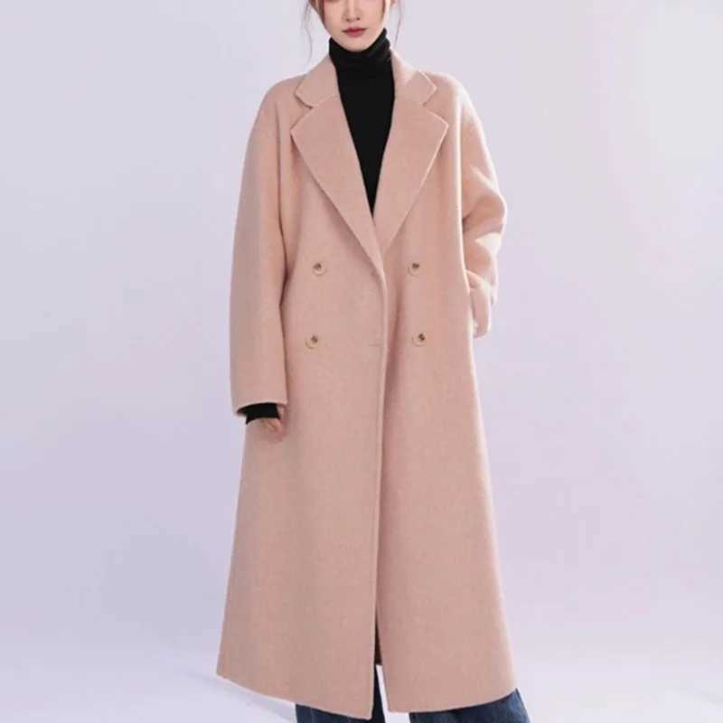Classic Double-Breasted Laid-Back Women Woolen Coat 2025 New Fashion Autumn Winter Women Mid-Length Loose Women Woolen Coat H365 Z250813