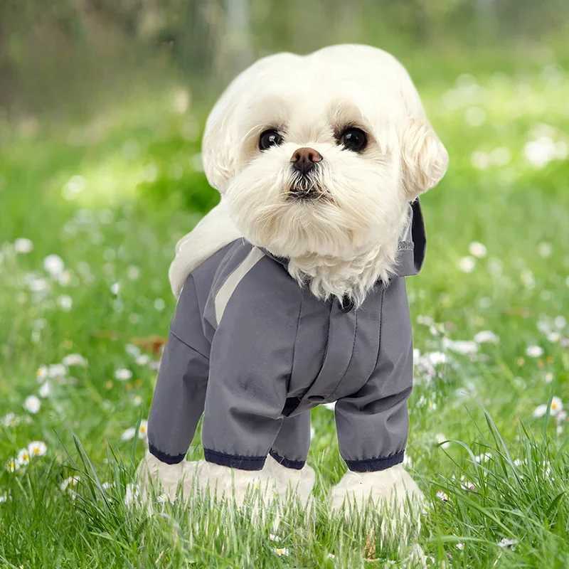 Pet and Dog Raincoat Rainproof Breathable Pet Clothing Reflective Printed Four-legged Pet Supplies XJ250813