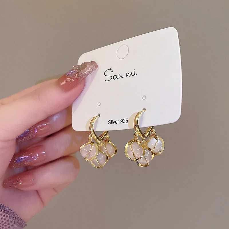 LATS Unique Temperament Light Luxury Opal Earrings Copper Alloy High Sense Dangle Earrings New Design Fashion Jewelry for Women Y250812