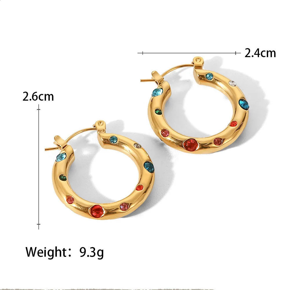 ZAKOL Y2K Trendy U Shape Stainless Steel Round Earrings For Women Girls Gold Color Pearl Crystal Ears Jewelry Gifts 250812