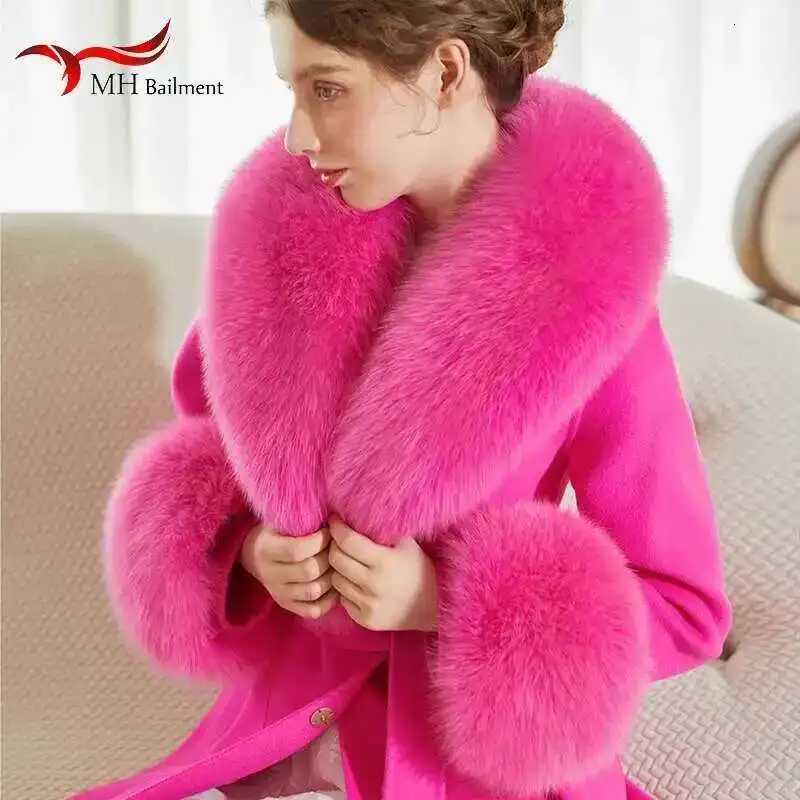 Winter Real Fur Collar Women Fashion Neck Warm Scarves Coat Decorate Scarf Cuff Set Fluffy Large Shawl Accessories Z250813