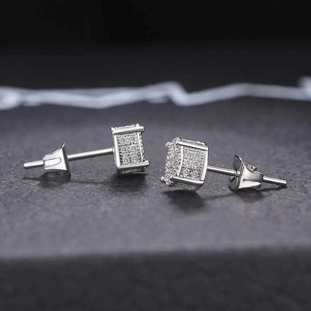 Stainless Steel Crystal Studs Earrings For Women Men 4 Prong Tragus Round Clear Cubic Zirconia Ear Wedding Jewelry 250812