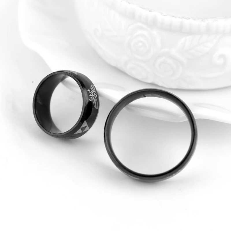 The Zeldas Triforce Triangle Symbol Band Ring for Men Women Stainless Steel Finger Rings Cosplay Party Jewelry W250812