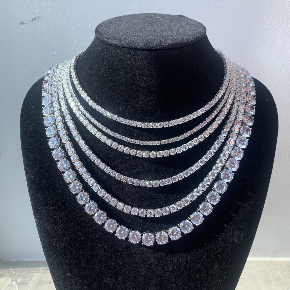 Fine Hip Hop Jewelry 925 Silver Moissanite Diamond Cluster Iced Out Tennis Chain Bracelet Necklace for Men and Women