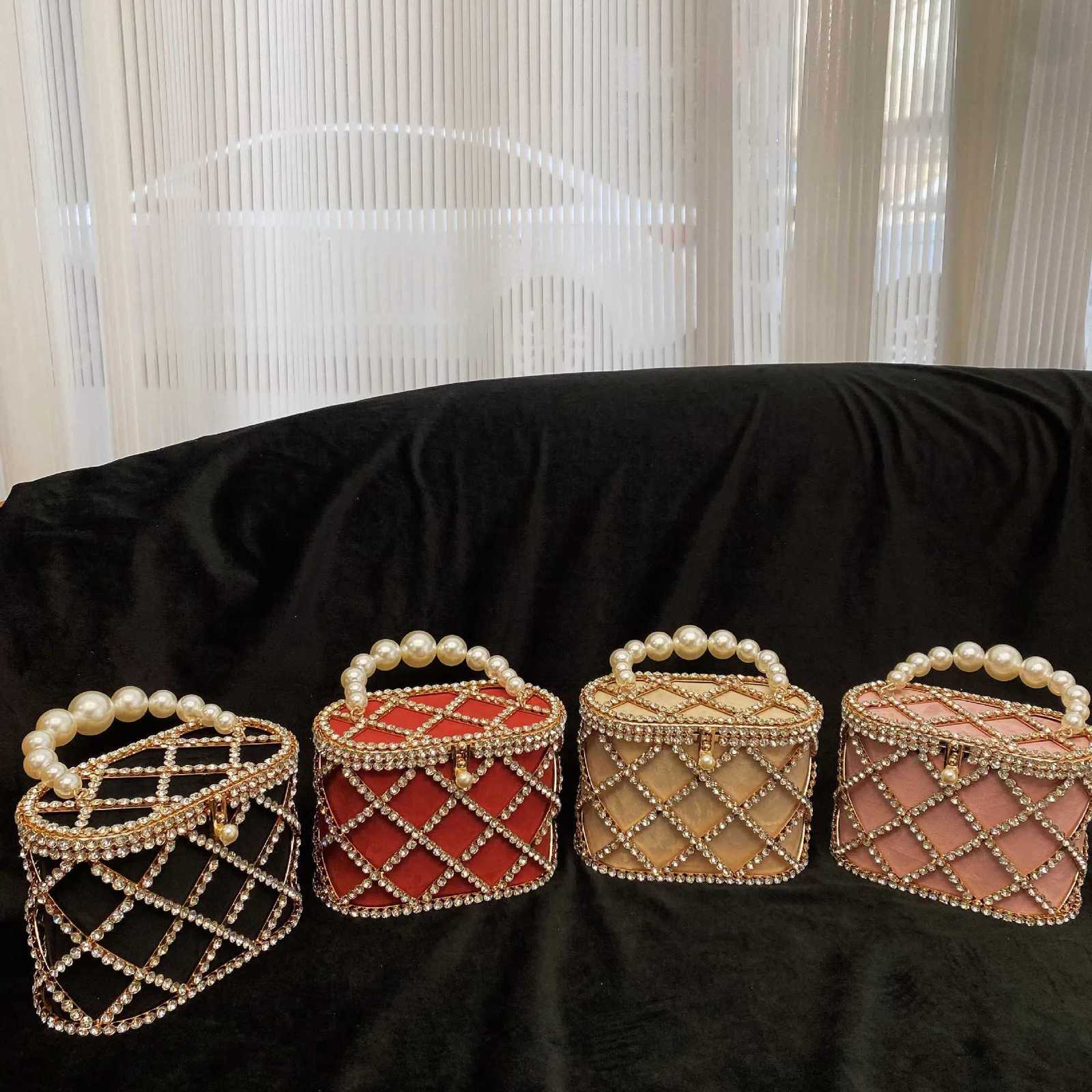 Rhinestone Evening Bag For Women Skeleton Diamond Purse Shiny Handmade Birdcage Vegetable Basket Clutch For Wedding Bag Y250812