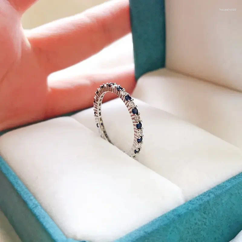 Sterling Silver Cluster Ring with Mixed Stones: Sapphires, Rubies, Emeralds & Moissanites for Weddings