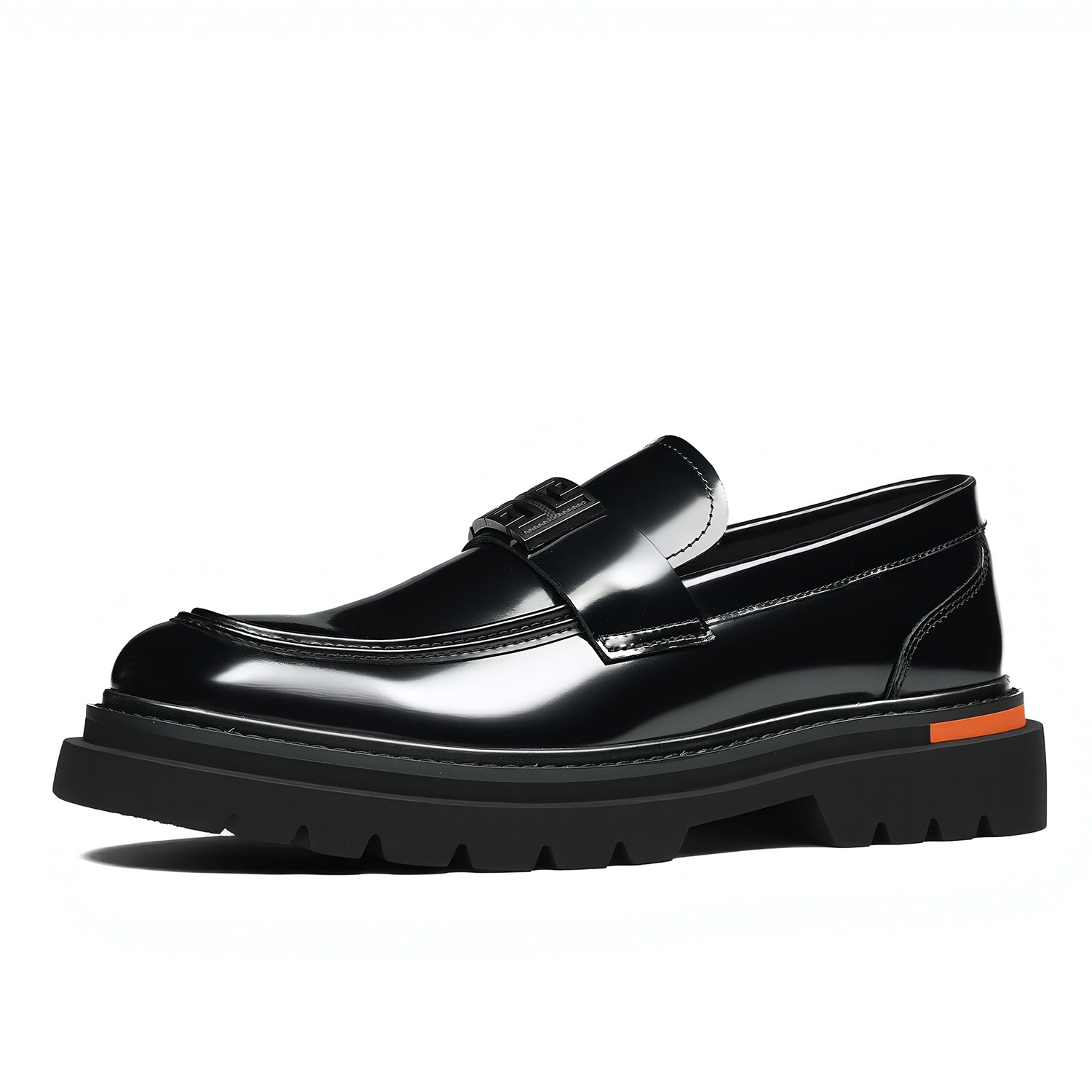 New men's shoes, slip-on buckle, thick-soled loafers for height increase, genuine leather handcrafted, large size 46,-end wedding