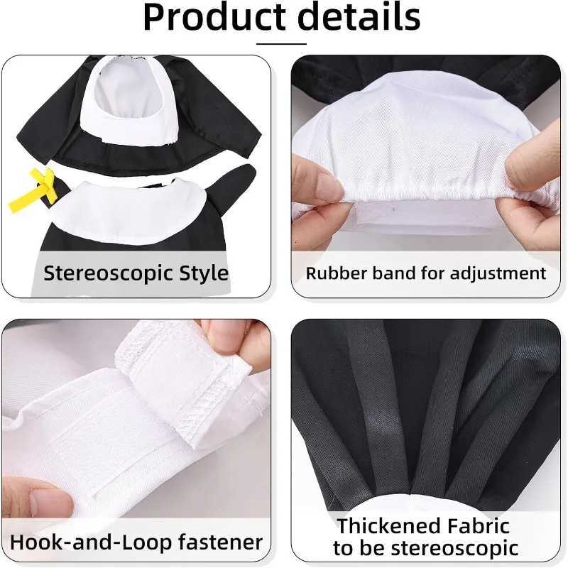 Cat Halloween Nun Costume Funny Pet Nun Costume with Hat Breathable Warm Pet Cosplay Holiday Dog Cat Adjustable Dress Up Uniform XJ250813