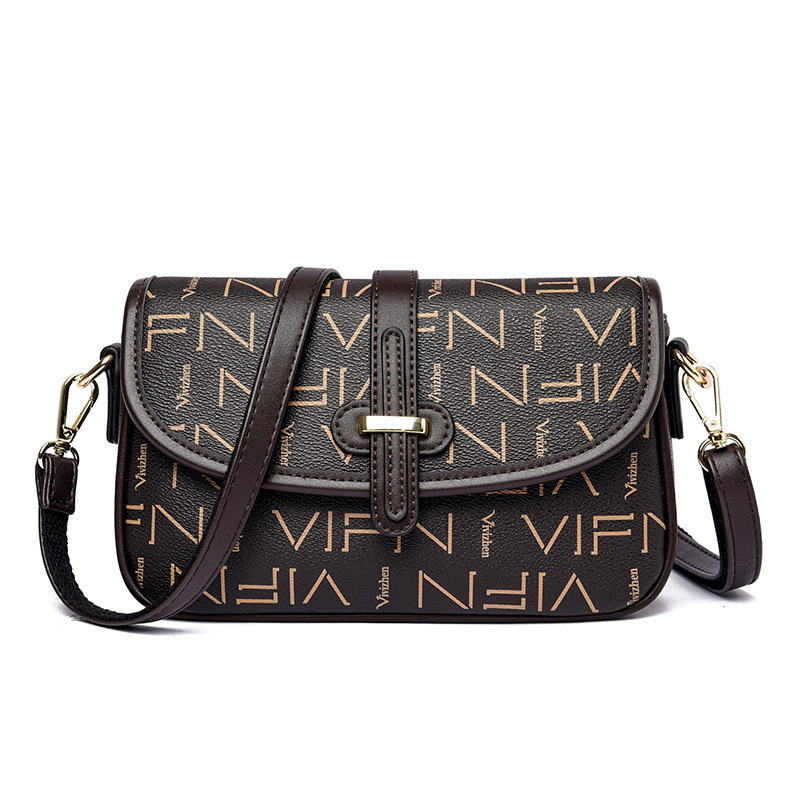 2025 New single - shoulder cross - body bag flip - top small square bag bags for middle - aged and elderly women simple PVC bags for moms simple and s