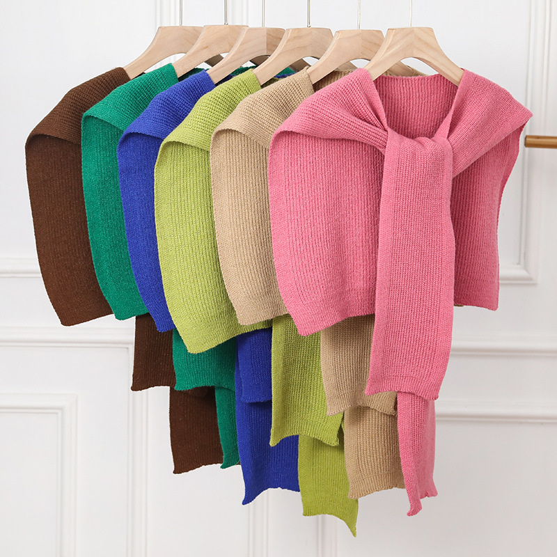 K1642 Fashionable shawl outer wear knitted wool decoration solid color waistcoat sweet girl spring summer autumn office air-conditioned room