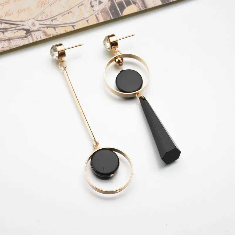 Bijoux Brincos New Fashion Geometric Long Asymmetrical Earrings Rhinestone Round Earrings Acrylic Big Earrings Crystal Earrings Y250812