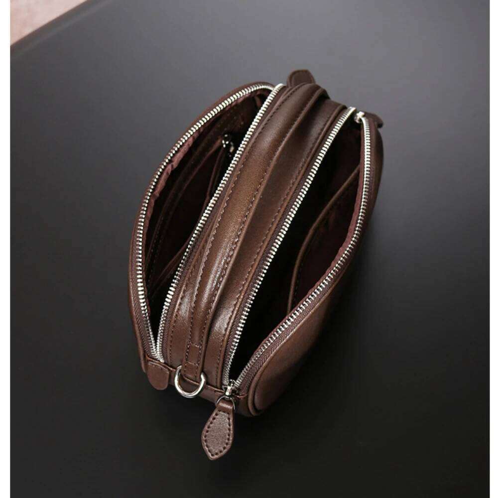 New Simple 2025 Spring Flap Saddle Small Cow Suede Leather Women Shoulder Crossbody Bag 2 Main Pockets Delicate Handbag