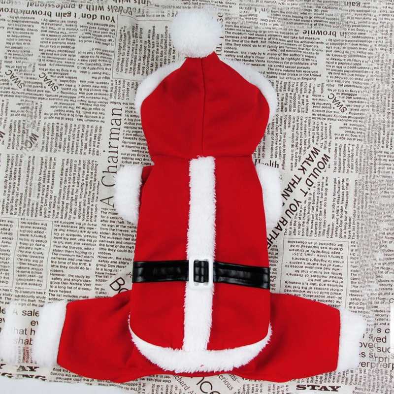 Funny Santa Christmas Costume Clothes for Small Pet Dogs Winter Dog Hooded Coat Jackets Puppy Cat Clothing Yorkie OutfitXJ250813