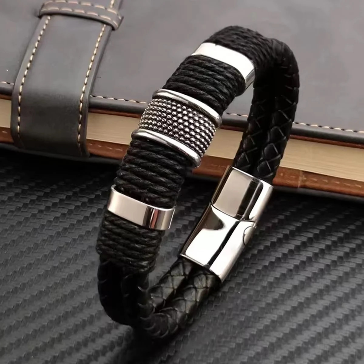 Charm Vintage Multilayer Brown Genuine Leather Men Bracelet Business Style Formal Occasions Jewelry Male Wrist Bangle Gift 250812