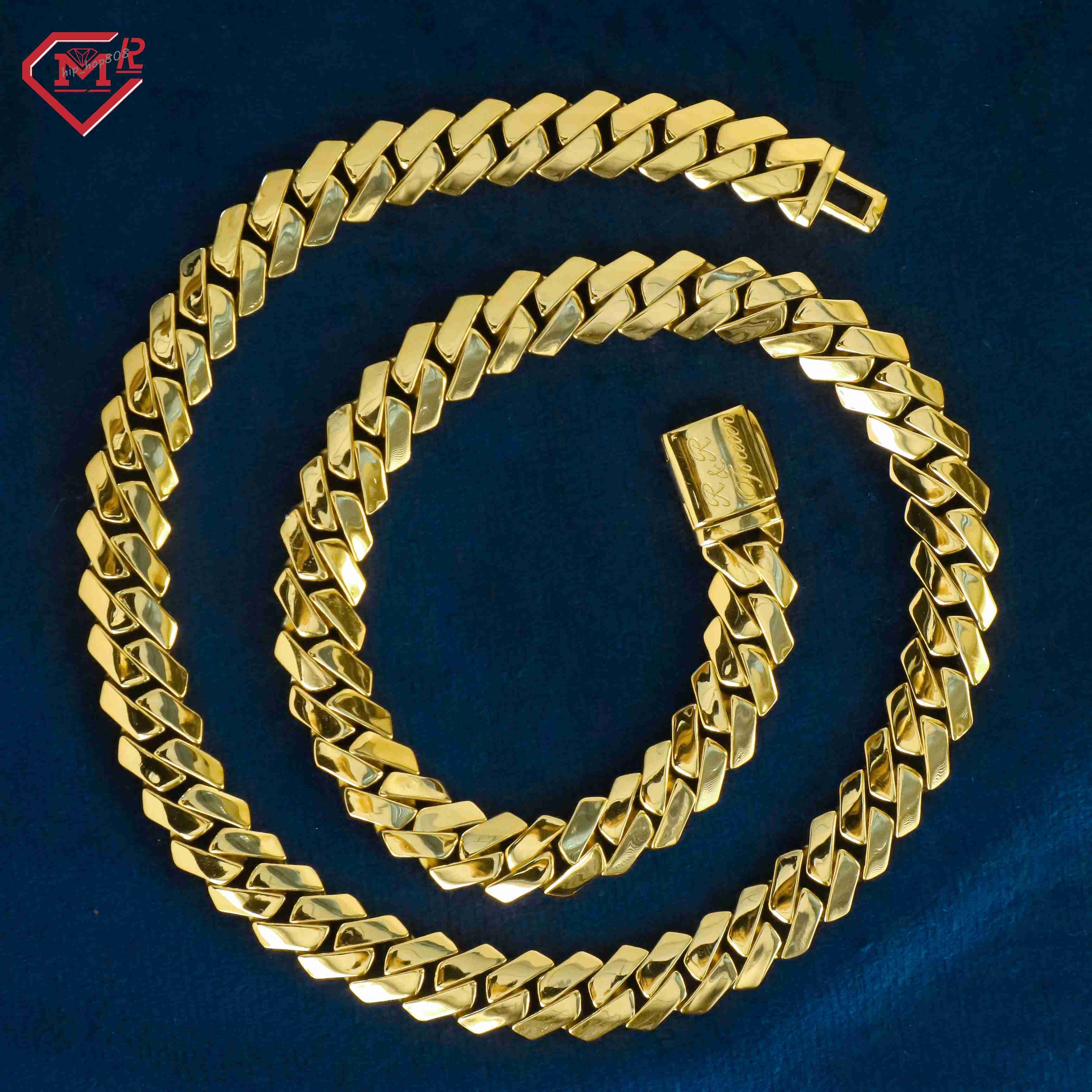 Gra Certificated Moissanite Plain Custom Clasp 925 Silver Hip Hop Cuban Link Chain