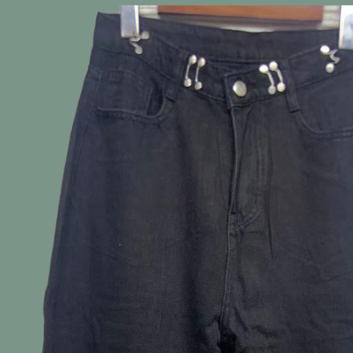 Refreshing and stylish, a must-have for summer, white high-waisted wide-leg jeans 24832