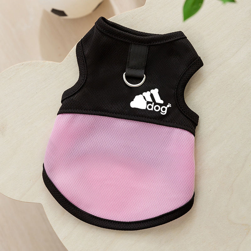 Dog Shirts Pet T-Shirts Breathable Mesh Sleeveless Vest Summer Dog Clothes Pullover Lightweight Cat Clothes with Leash Ring Puppy Sweatshirt Outfits C